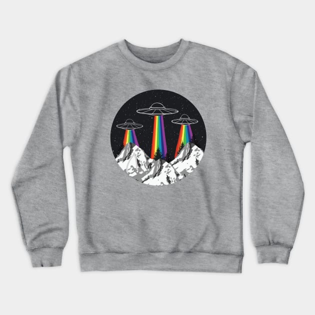 Rainbow Ufo Crewneck Sweatshirt by annagrrrl